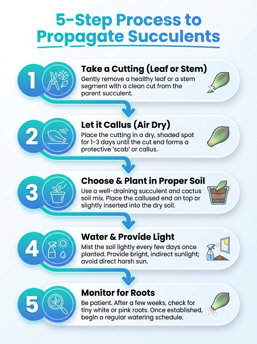 Succulent propagation infographic
